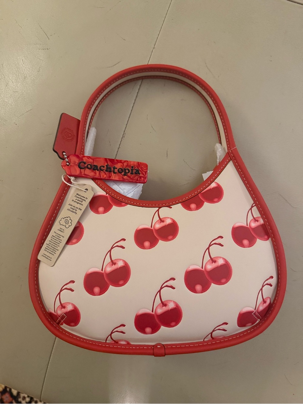 Coach Coachtopia Cherry Print Red Shoulder Bag